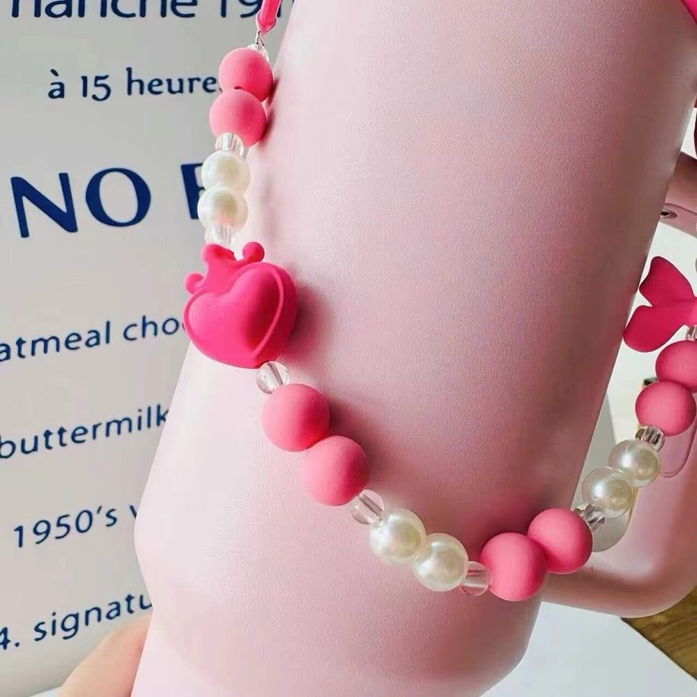 Beaded tumbler strap
