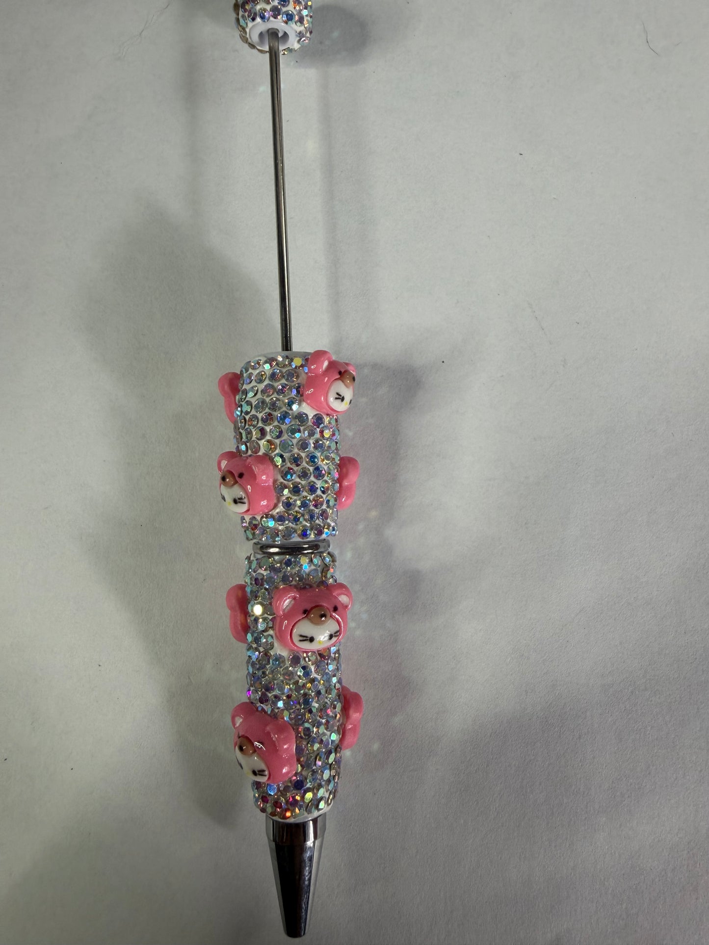Beadable pens just the pen Ab rhinestone Hk head in bear costume