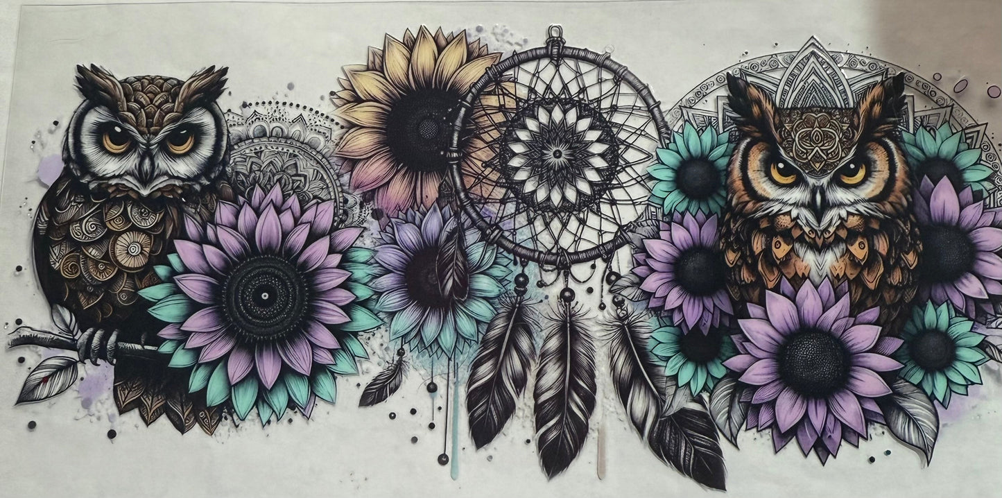 uvdtf transfer wrap owls with dream catcher