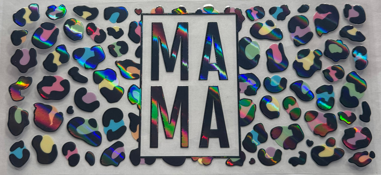 uvdtf transfer wrap Holo cheetah mama