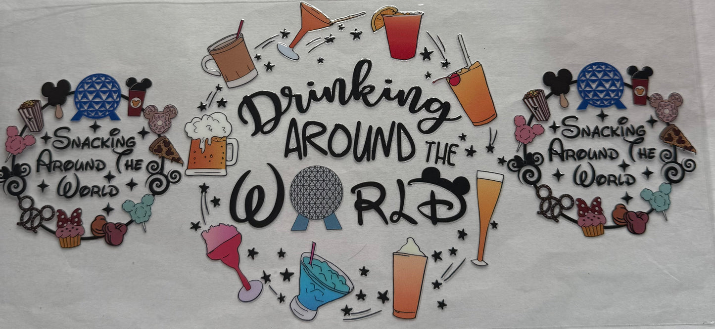 uvdtf transfer wrap Disney drinking around world