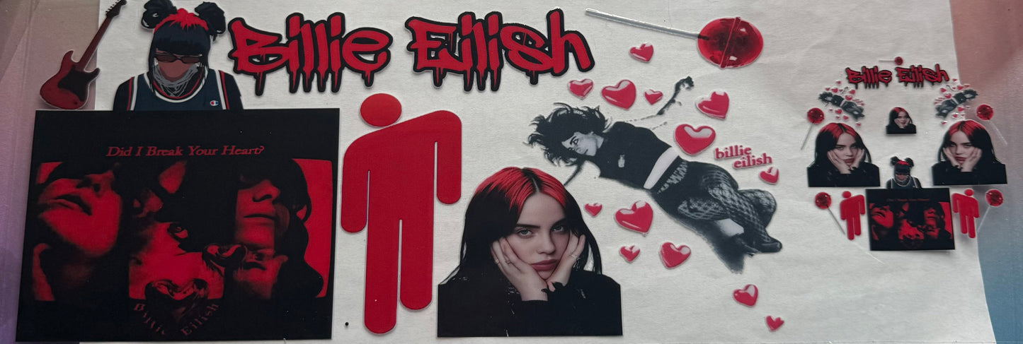 uvdtf transfer wrap Billie Eilish matching topper