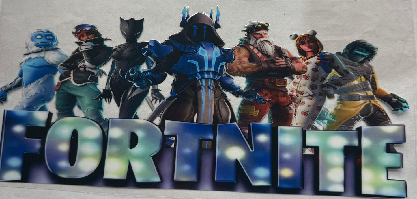 uvdtf transfer wrap Blue green Fortnite