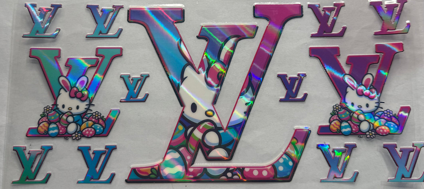 uvdtf transfer wrap holo Easter lv hello kitty