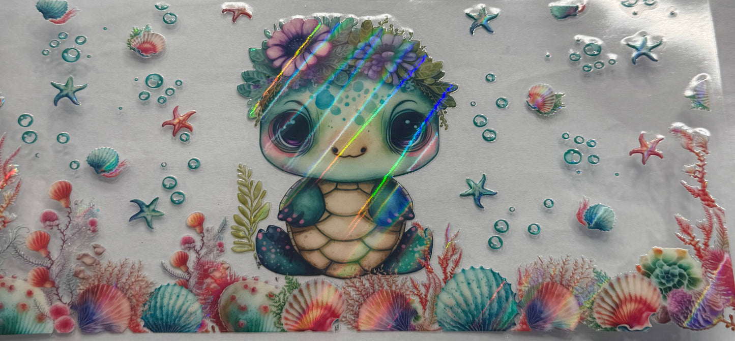 uvdtf transfer wrap holo baby turtle