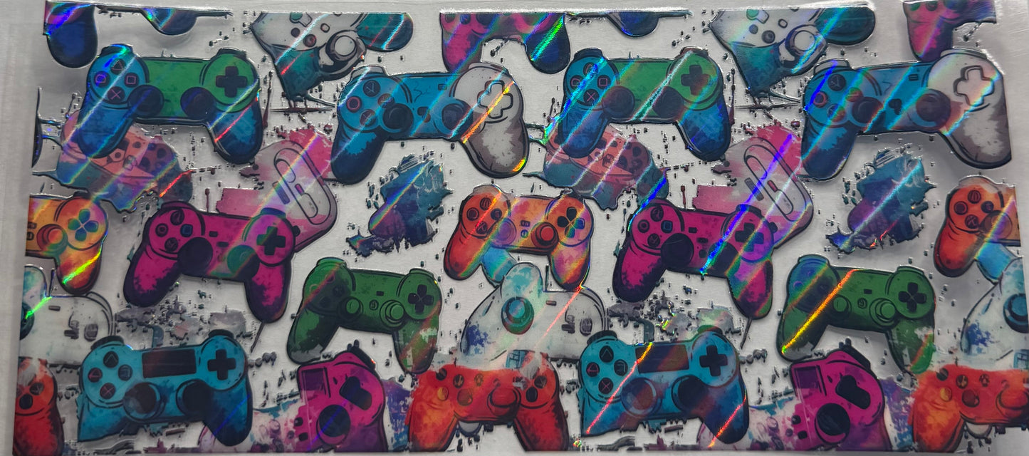 uvdtf transfer wrap Holo gaming controller