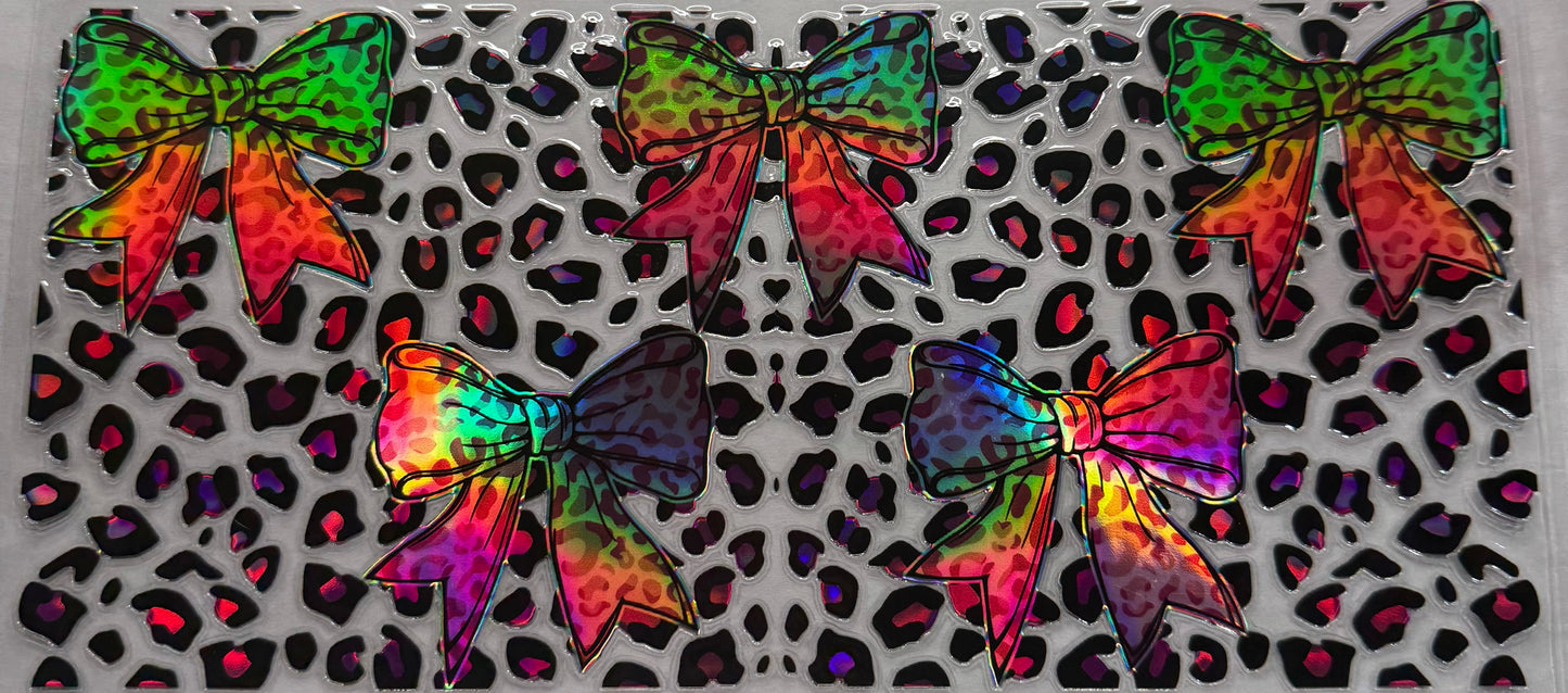 uvdtf transfer wrap holo cheetah with Bows