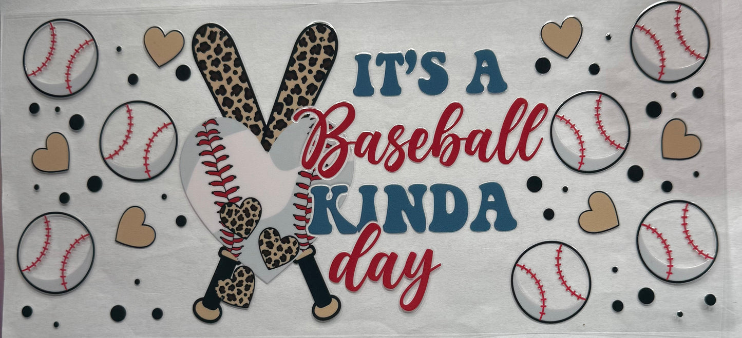 uvdtf transfer wrap Baseball kinda day