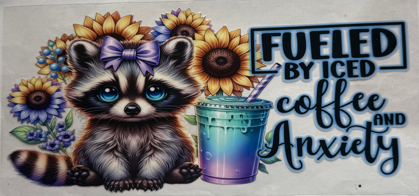 uvdtf transfer wrap Raccoon fuel by coffee and anxiety