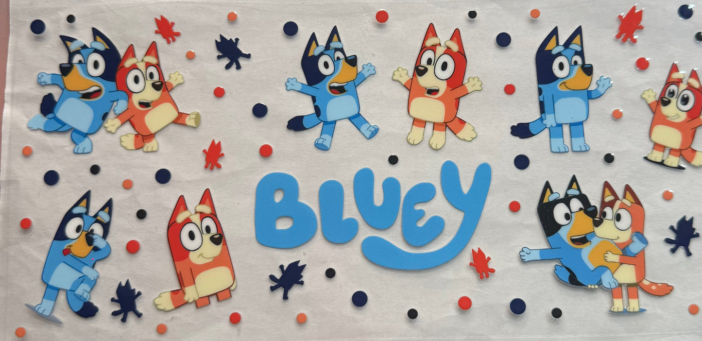 uvdtf transfer wrap bluey blue and orange