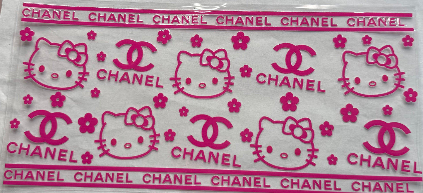uvdtf transfer wrap pink hello kitty Chanel
