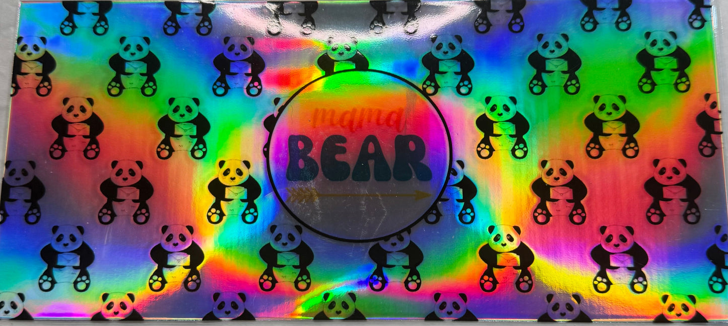 uvdtf transfer wrap holo mama bear with polar bears