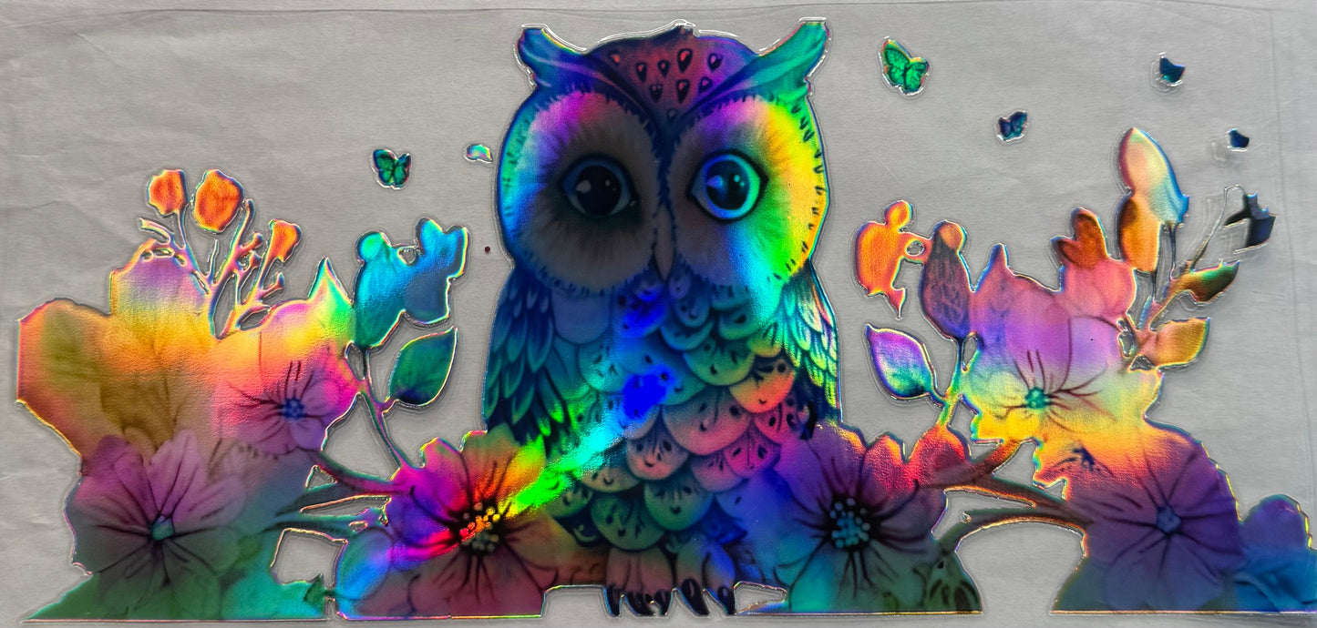 uvdtf transfer wrap holo owl