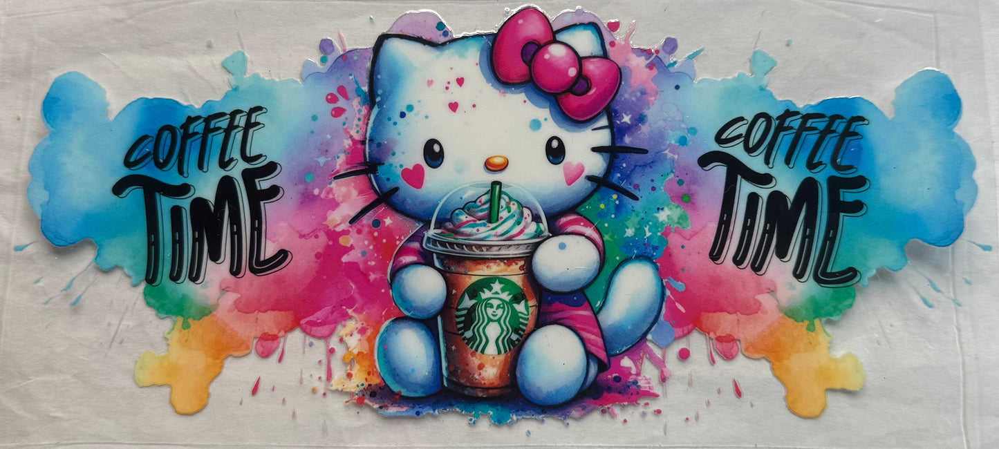 uvdtf transfer wrap hello kitty Starbucks tie dye coffee time