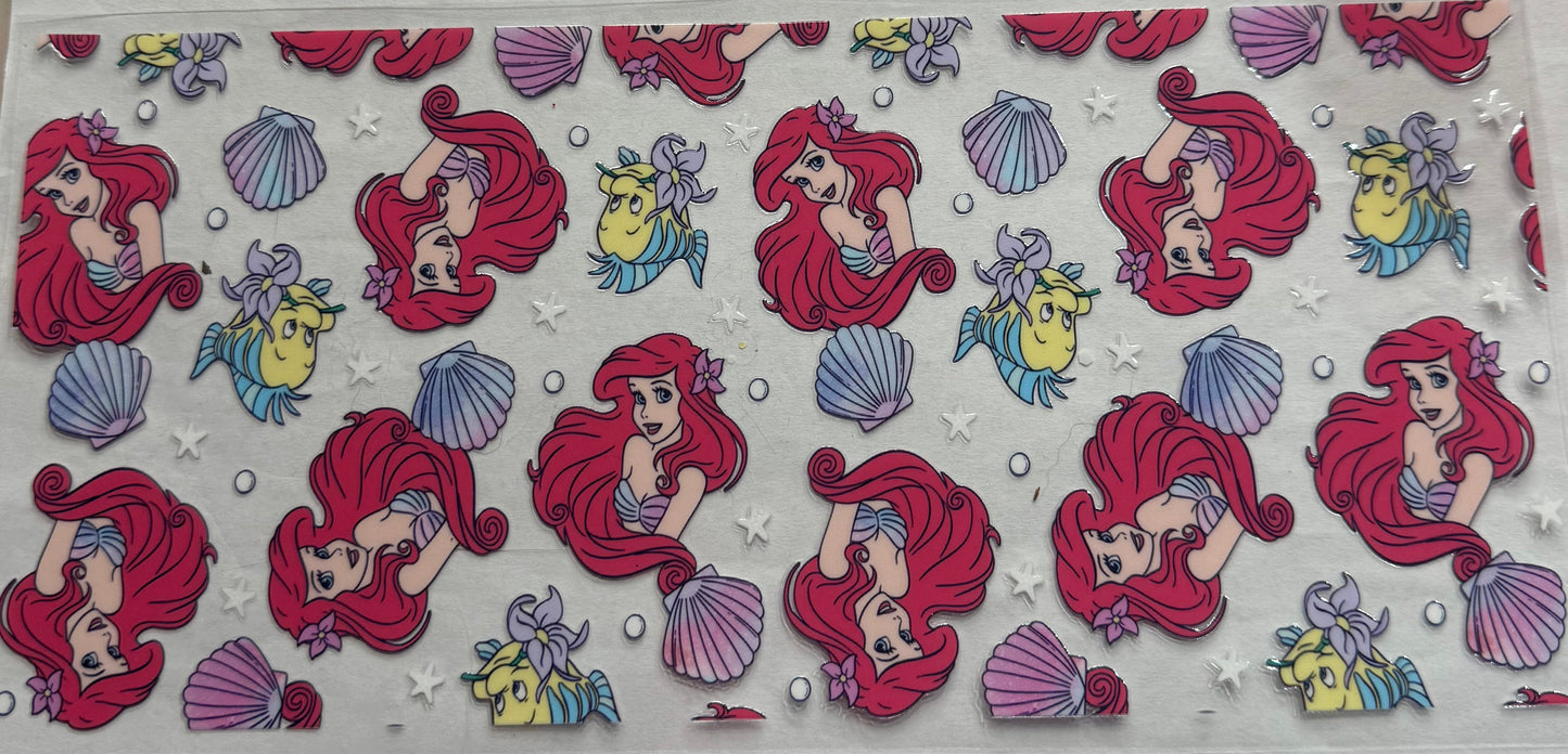 uvdtf transfer wrap Disney Ariel