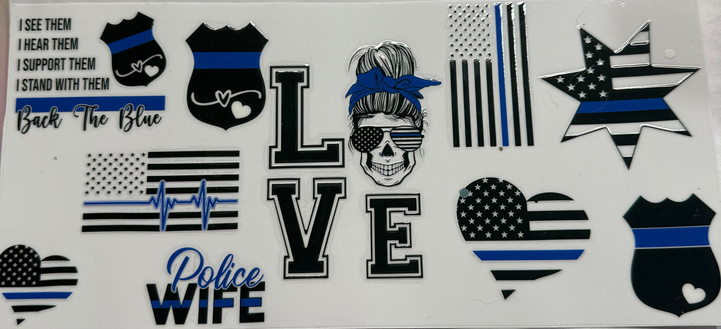 uvdtf transfer wrap Police wife