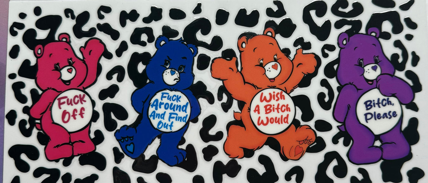 uvdtf transfer wrap Swear bears with cheetah