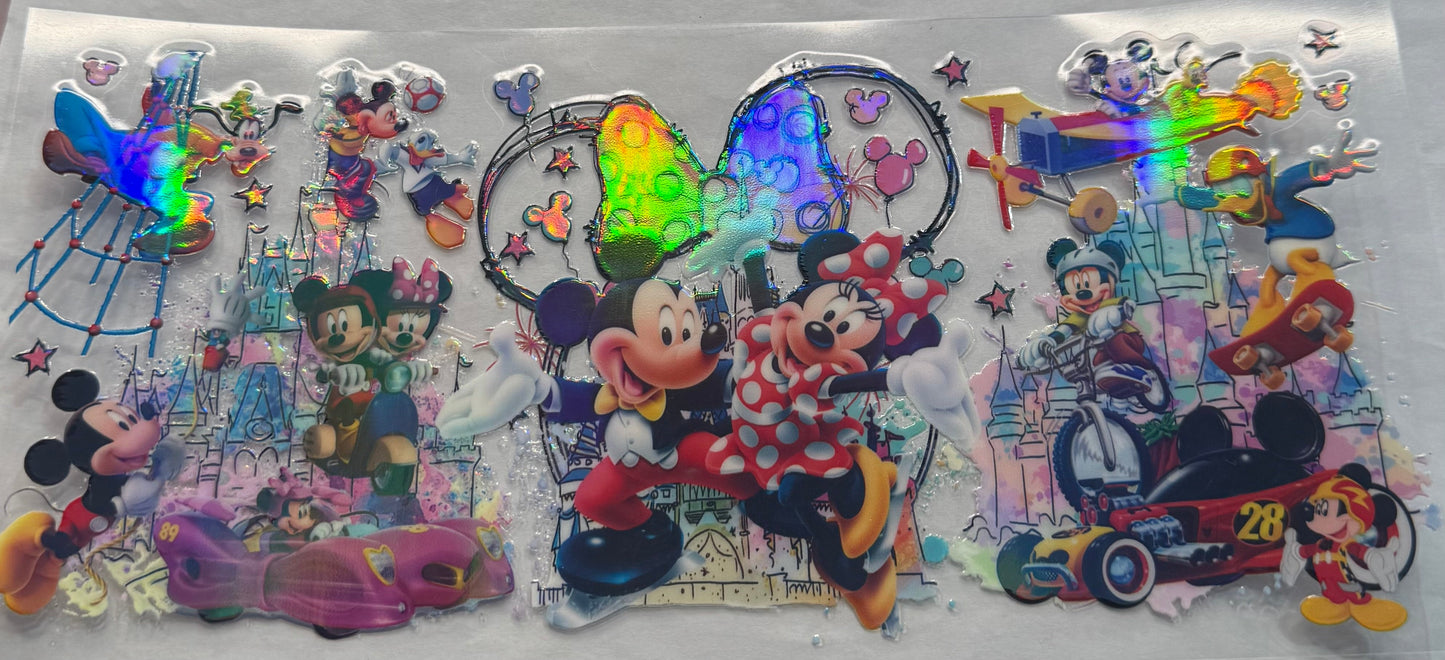 uvdtf transfer wrap holo Mickey Mouse crew