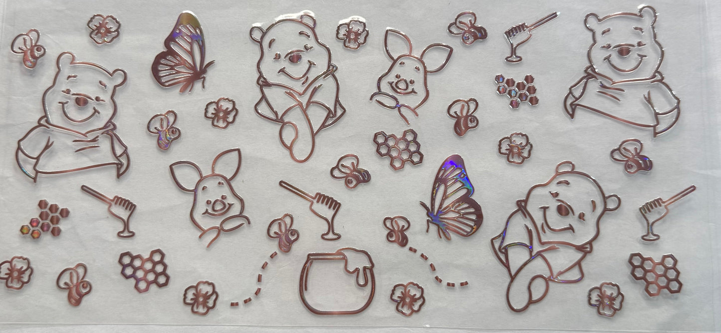 uvdtf transfer wrap Winnie the Pooh copper