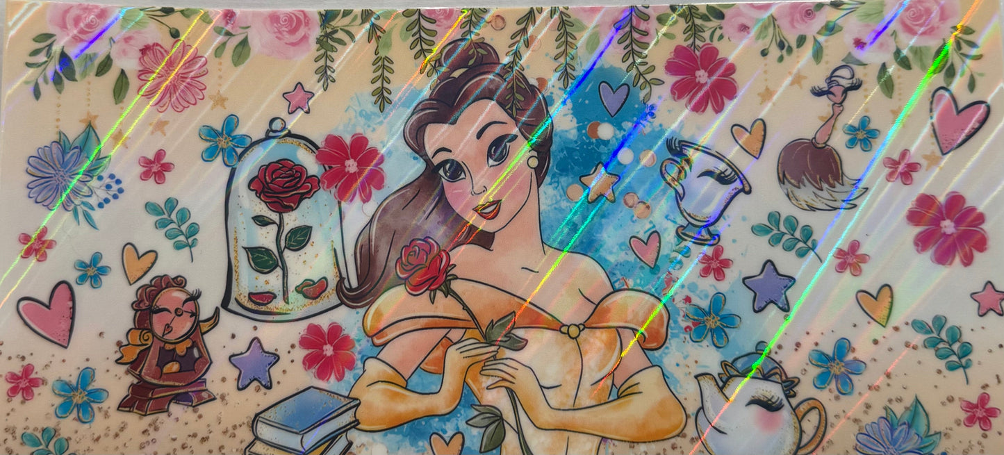 uvdtf transfer wrap holo Disney belle