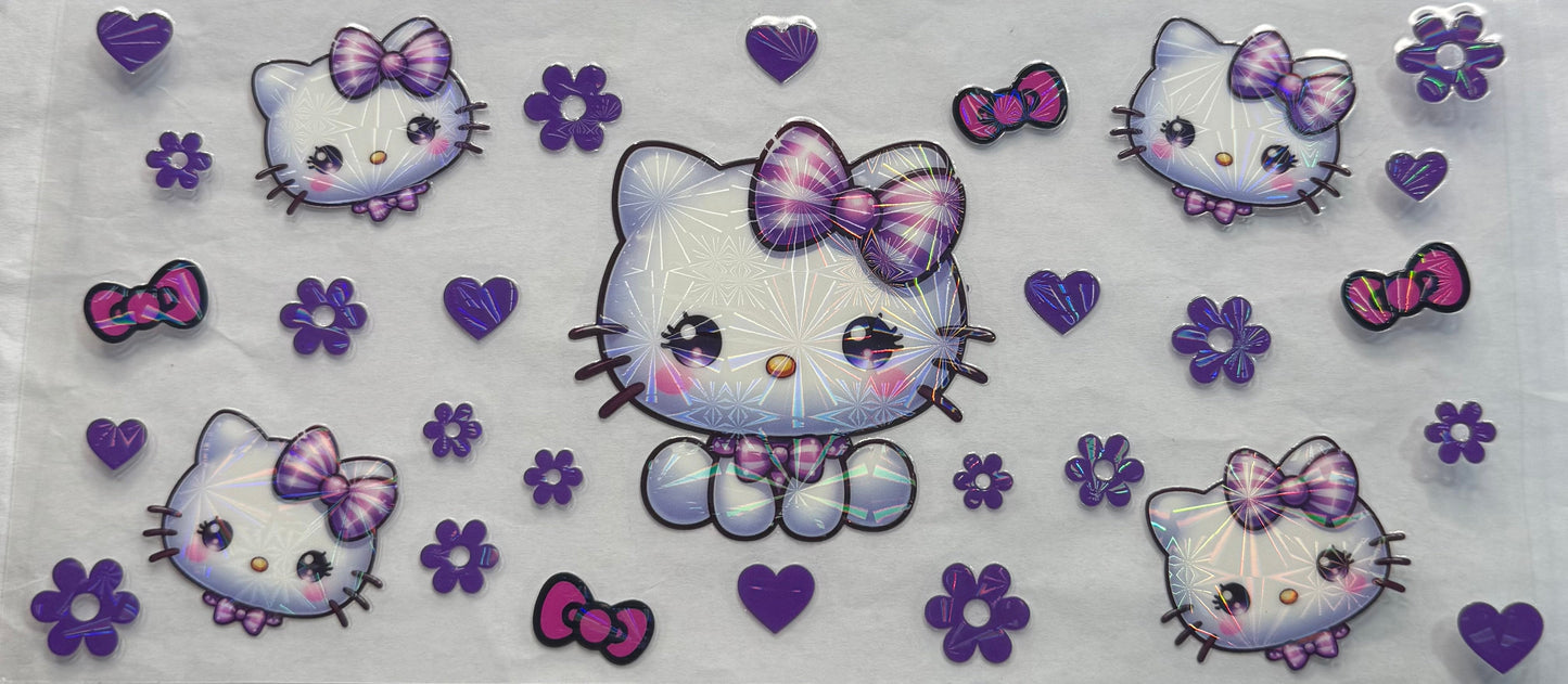 uvdtf transfer wrap holo purple hello kitty