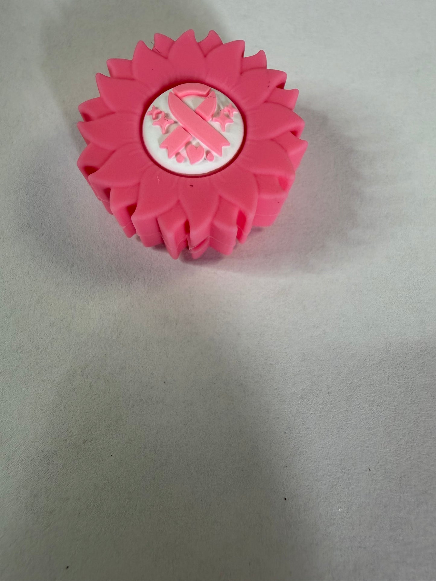 Focal 3d pink sunflower with ribbon
