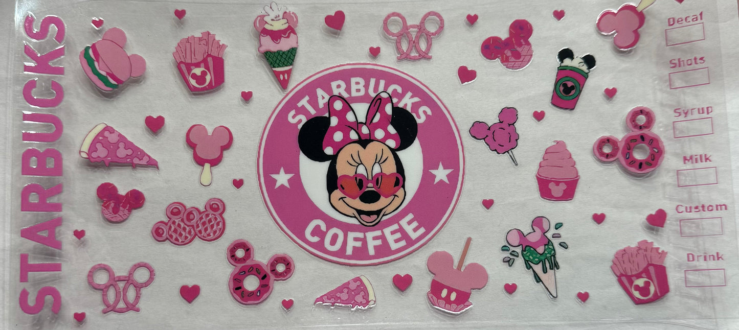 uvdtf transfer wrap Starbucks Minnie Mouse