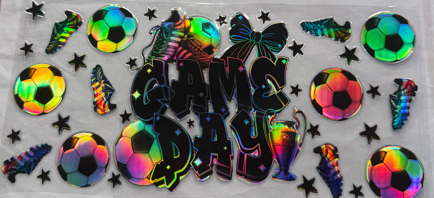 uvdtf transfer wrap holo game day soccer