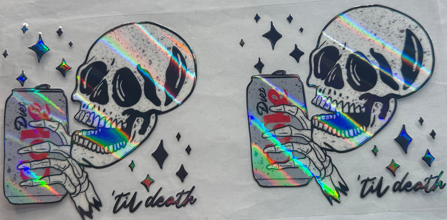 uvdtf transfer wrap skull Diet Coke drink