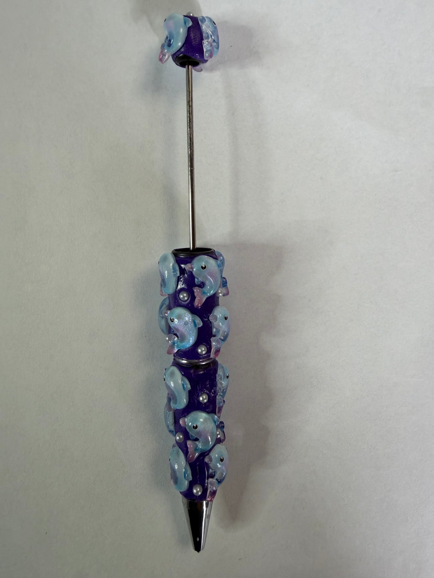 Beadable pen just the pen purple dolphins