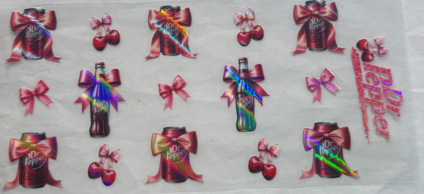 uvdtf transfer wrap dr.pepper cherries bow