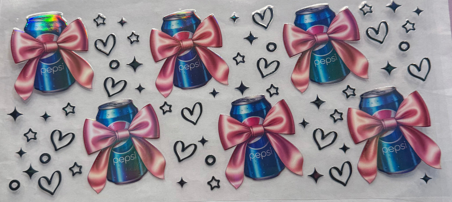 uvdtf transfer wrap holo Pepsi hearts bow