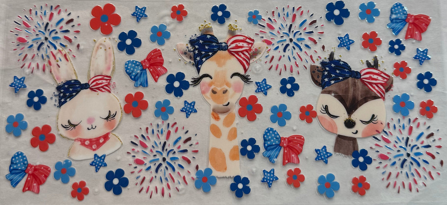 uvdtf transfer wrap Americana animals
