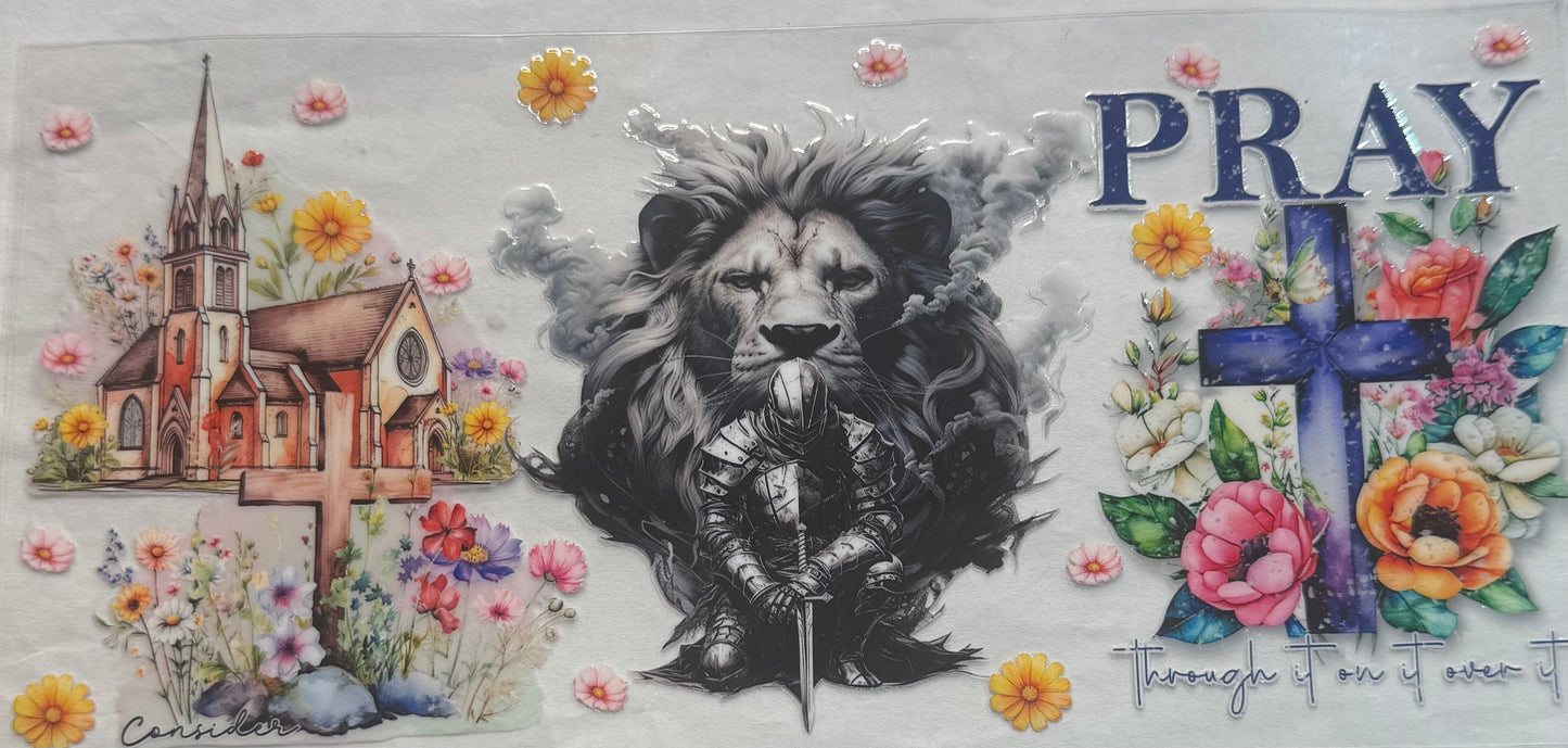 uvdtf transfer wrap faith lion pray
