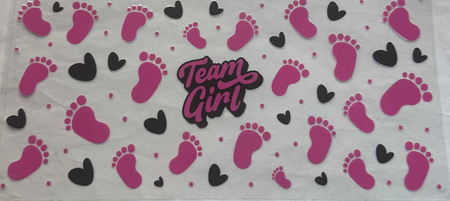 uvdtf transfer wrap team girl gender reveal