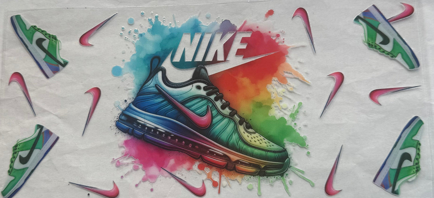 uvdtf transfer wrap paint splatter Nike