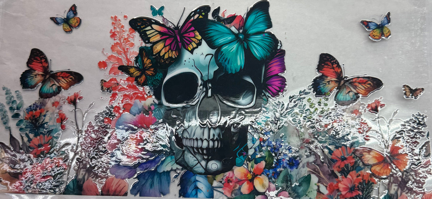 uvdtf transfer wrap butterfly skull