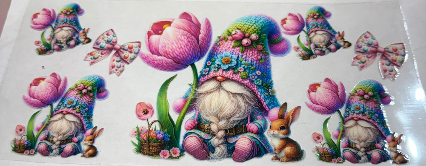 uvdtf transfer wrap floral gnome