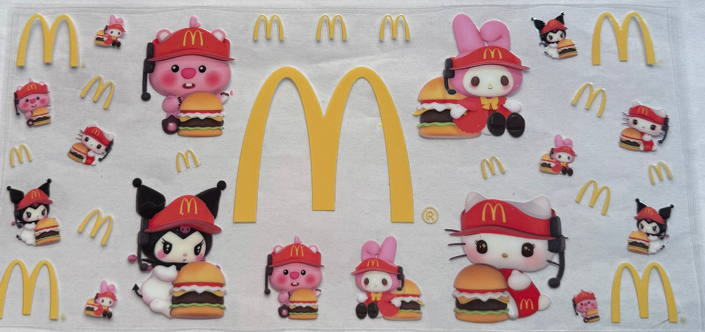 uvdtf transfer wrap hello kitty McDonald’s