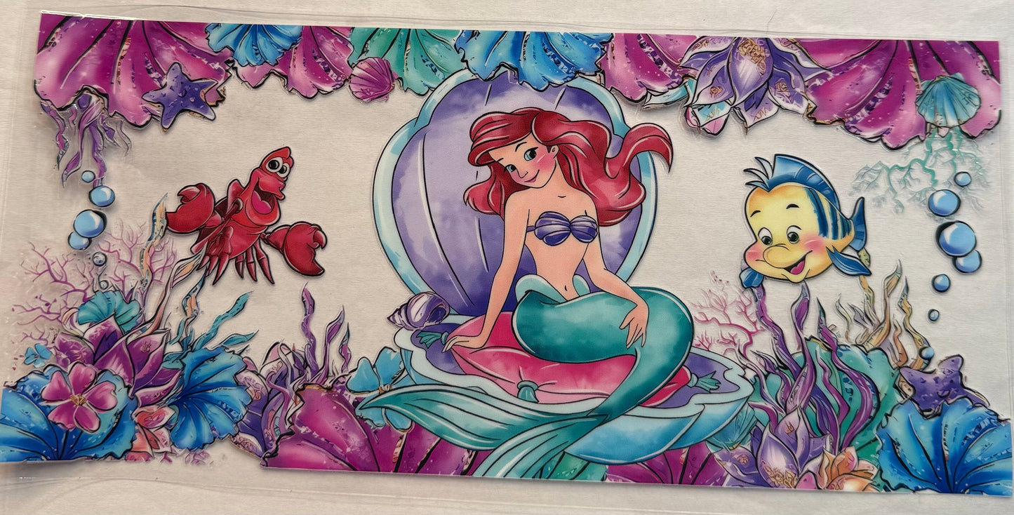 uvdtf transfer wrap Disney Ariel under the sea