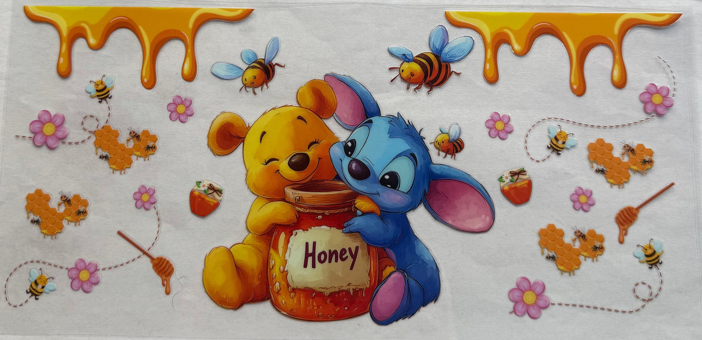 uvdtf transfer wrap Pooh with stitch