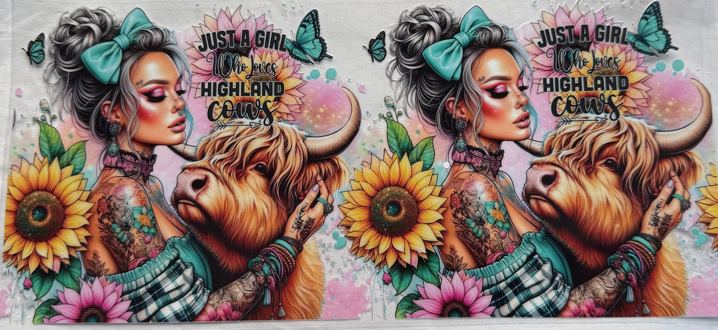 uvdtf transfer wrap just a girl who loves highland cows
