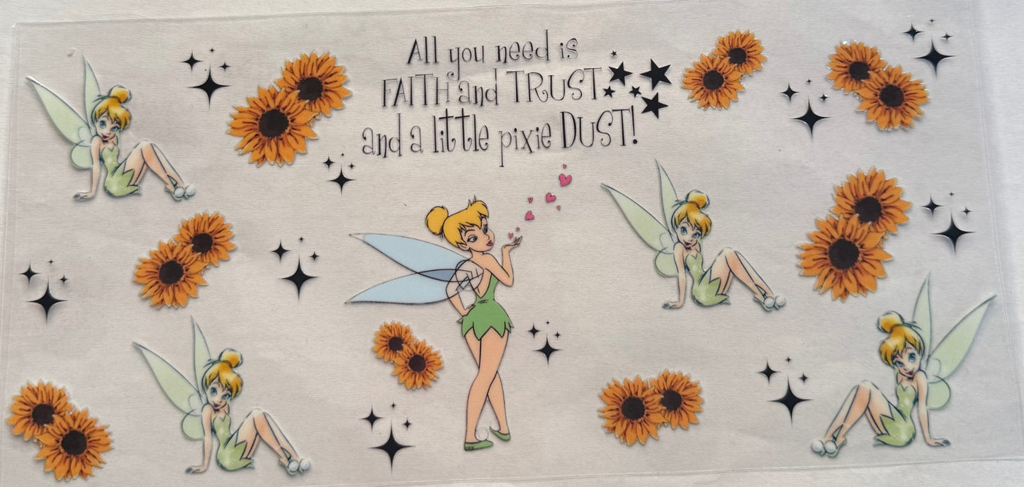 uvdtf transfer wrap tinker bell pixie dust faith