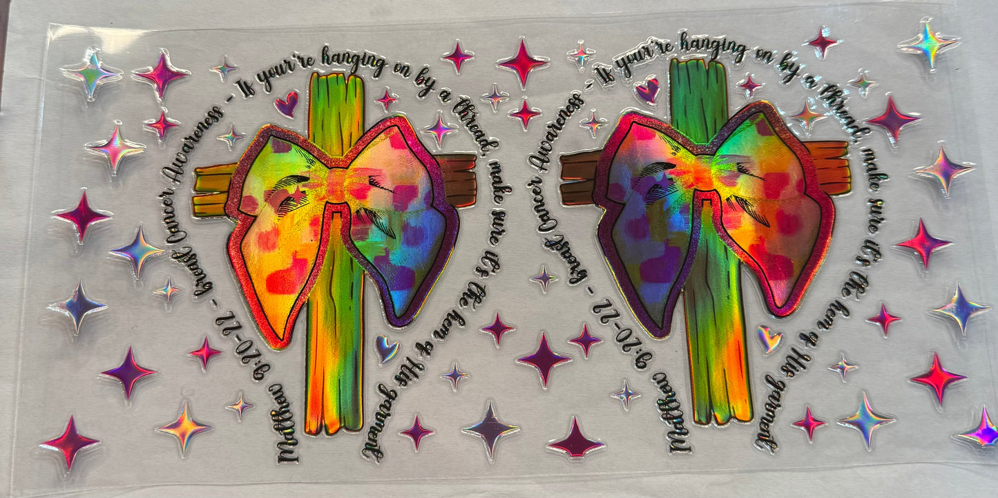uvdtf transfer wrap holo faith cross bow