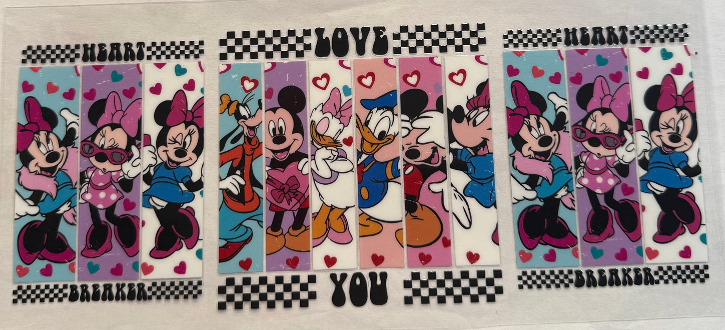 uvdtf transfer wrap Mickey Mouse and friends love you