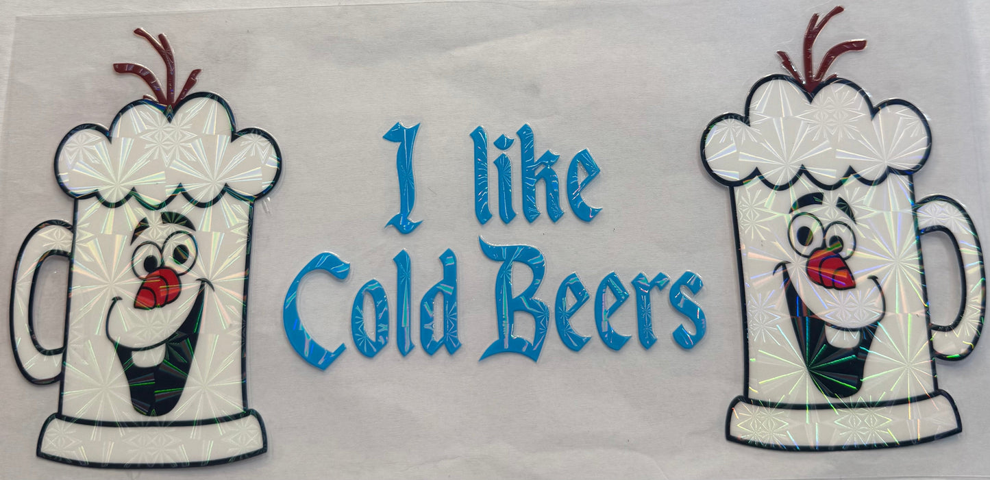 uvdtf transfer wrap frozen Olaf beer