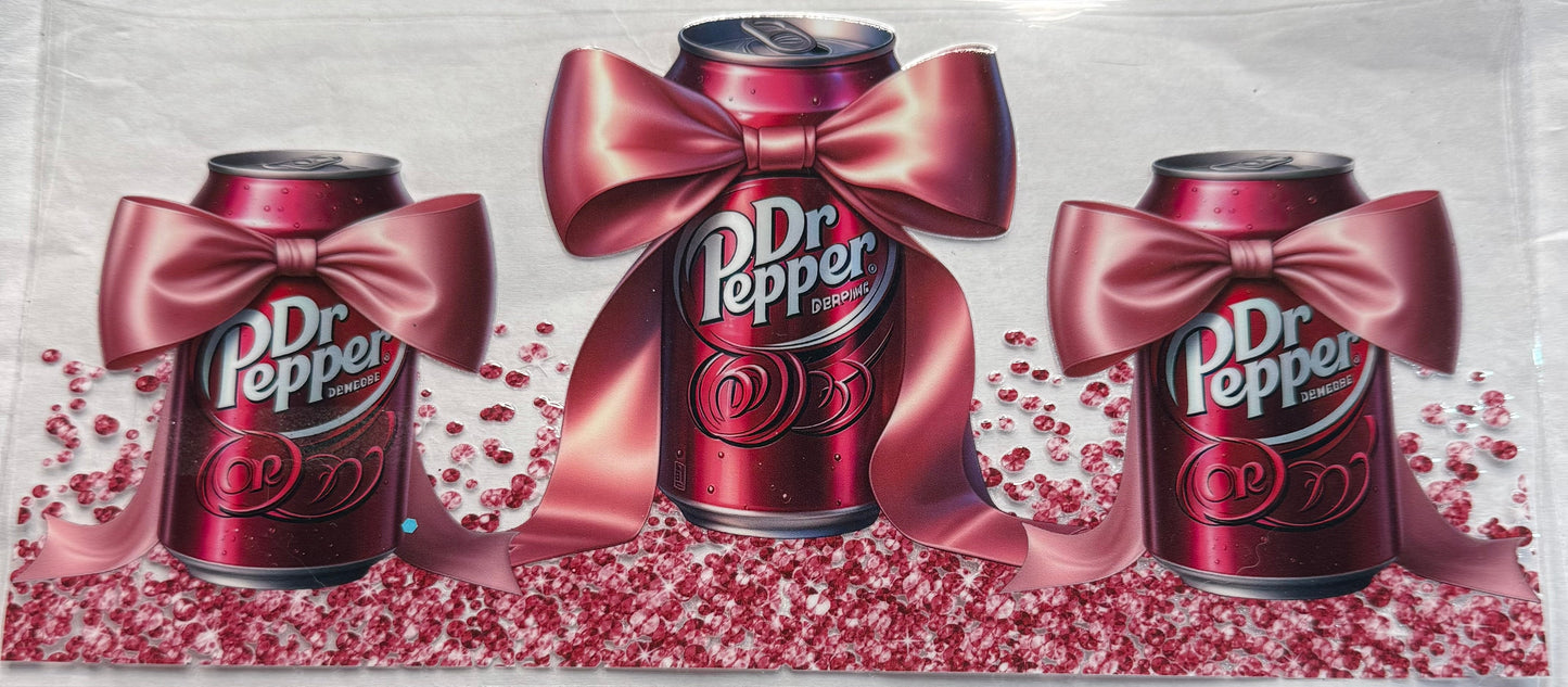 uvdtf transfer wrap Dr Pepper with bow