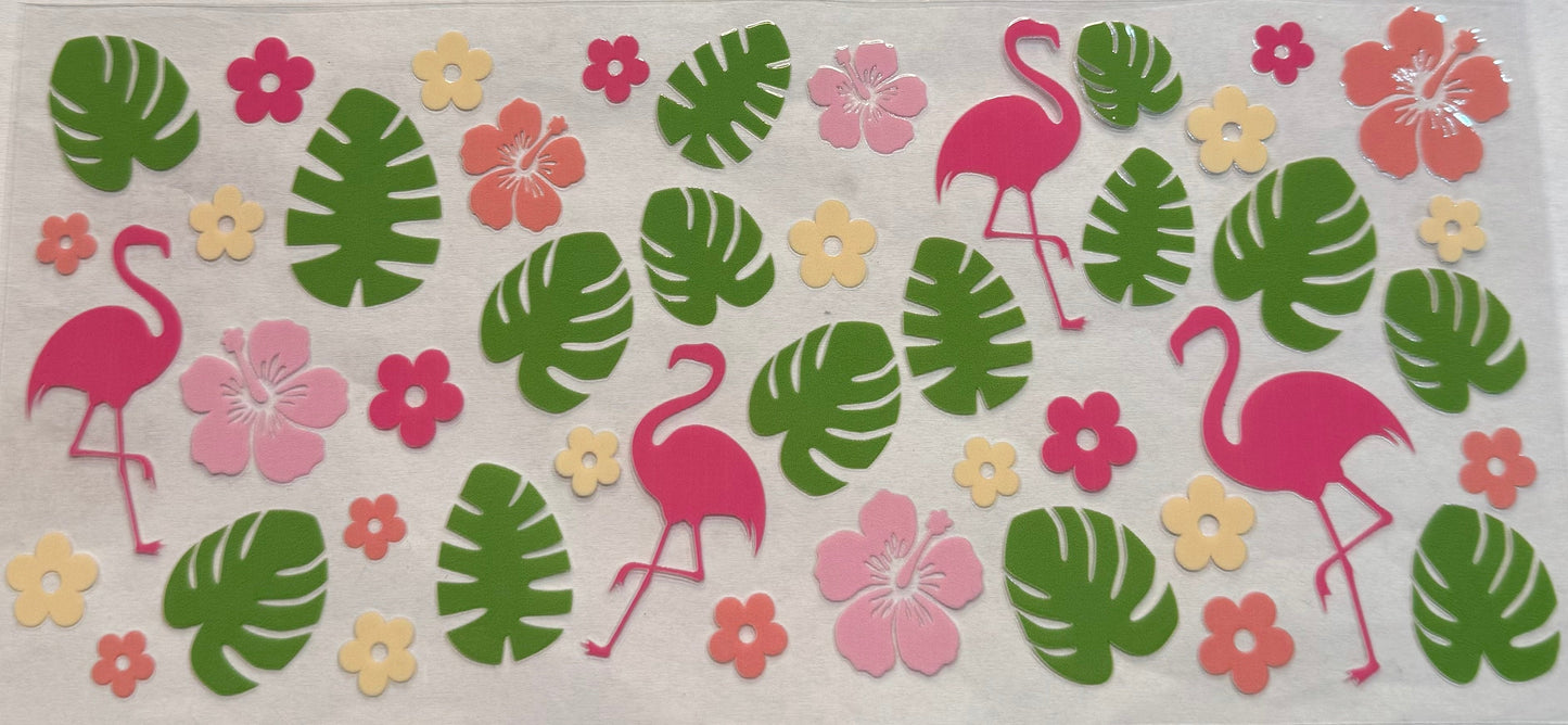 uvdtf transfer wrap flamingo summer