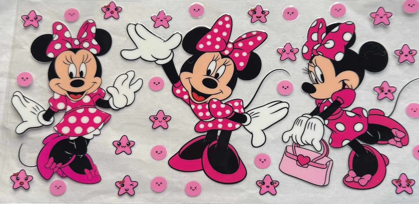 uvdtf transfer wrap Minnie Mouse pink