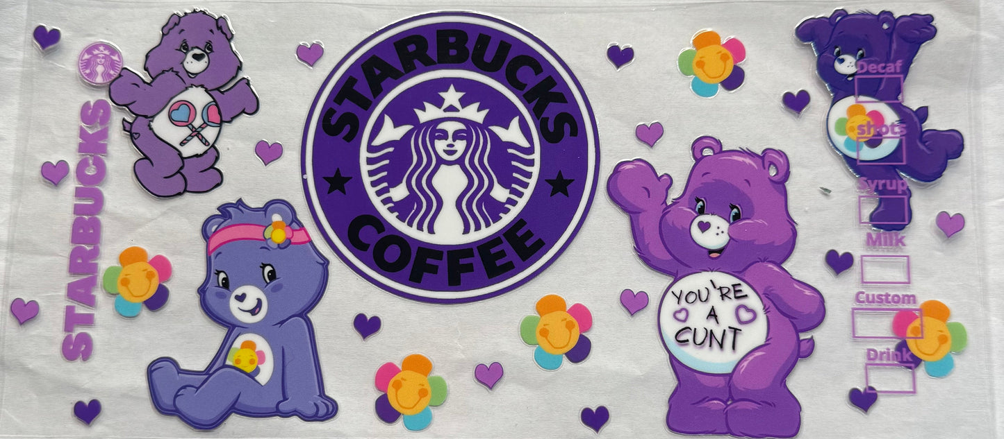 uvdtf transfer wrap swear bears Starbucks